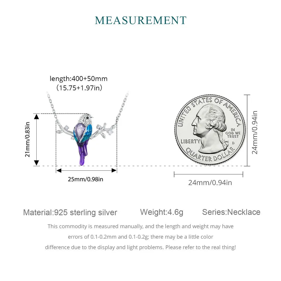 925 Sterling Silver Cute Bird Pendant Necklace for Women Teen Girls Animal Jewelry Gifts for her