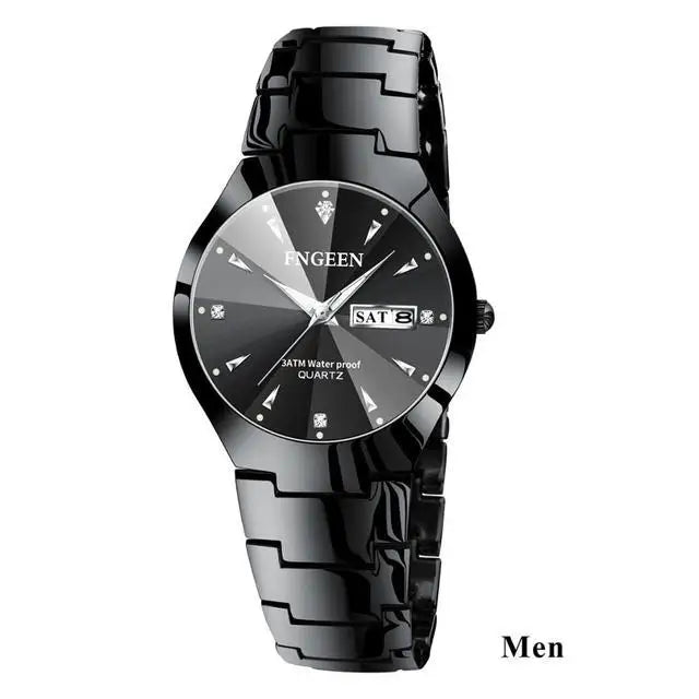5808 Relogio Feminino Couple Watch Men Quartz watch for Lovers Luxury Womens wristwatch Stainless Steel Waterproof