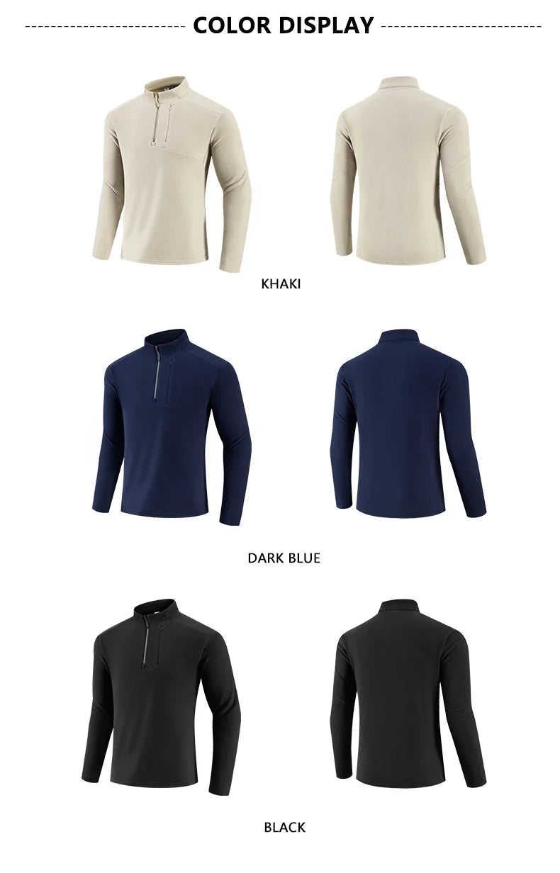 SBWL New high-quality men's autumn and winter outdoor sports inner layer warm long-sleeved T-shirt fitness running jacket Tops