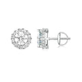 Exquisite Halo Stud Earrings 925 Sterling Silver Moissanite Earrings for Women Engagement Wedding Fine Jewelry Gift