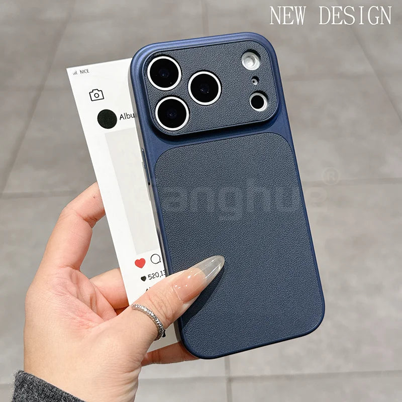 جراب فاخر بملمس جلدي لهاتف iPhone 17 Air 17 17 Pro 17 Pro Max غطاء فائق النحافة غير لامع وناعم وملون