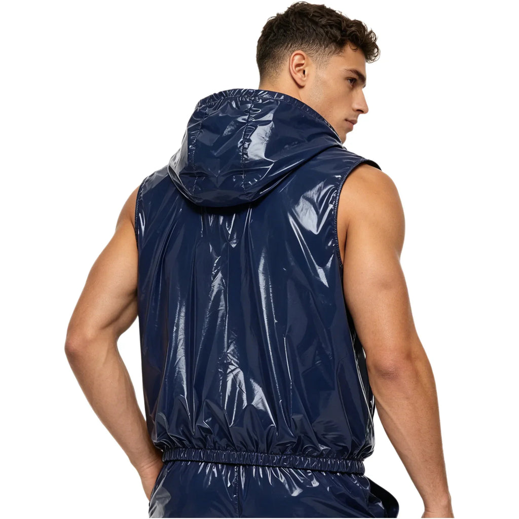 Mens Waterproof Hooded Jacket Tops Breathable Raincoat Waterproof Windproof Outdoor Biking Fishing Jacket Hood Outerwear