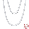 925 Sterling Silver 3mm Gold Flexible Flat Chain Herringbone Snake Chain Necklace for Women Neck Chain Jewelry SC35