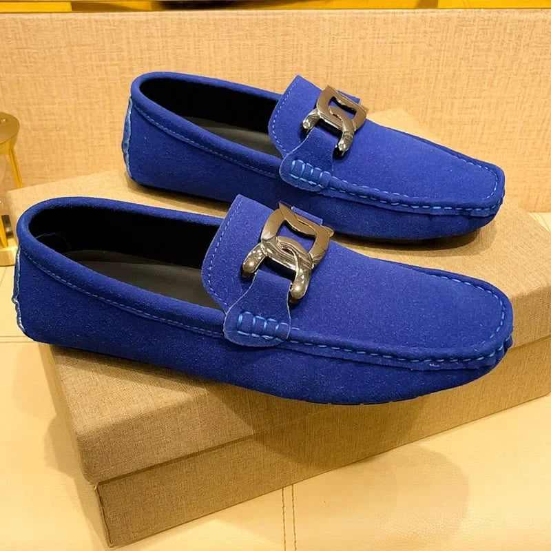YRZL Men Elegant Dress Shoes Slip on PU Leather Loafers Lightweight Comfortable Casual Shoes for Men Summer Fashion Flat Shoes