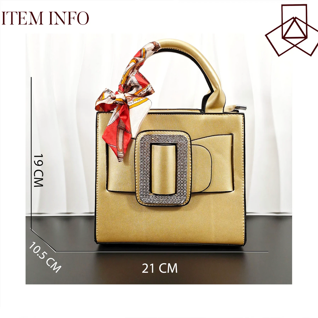 Women's Gold Luxury Designer Split Square Toe Wedding Set