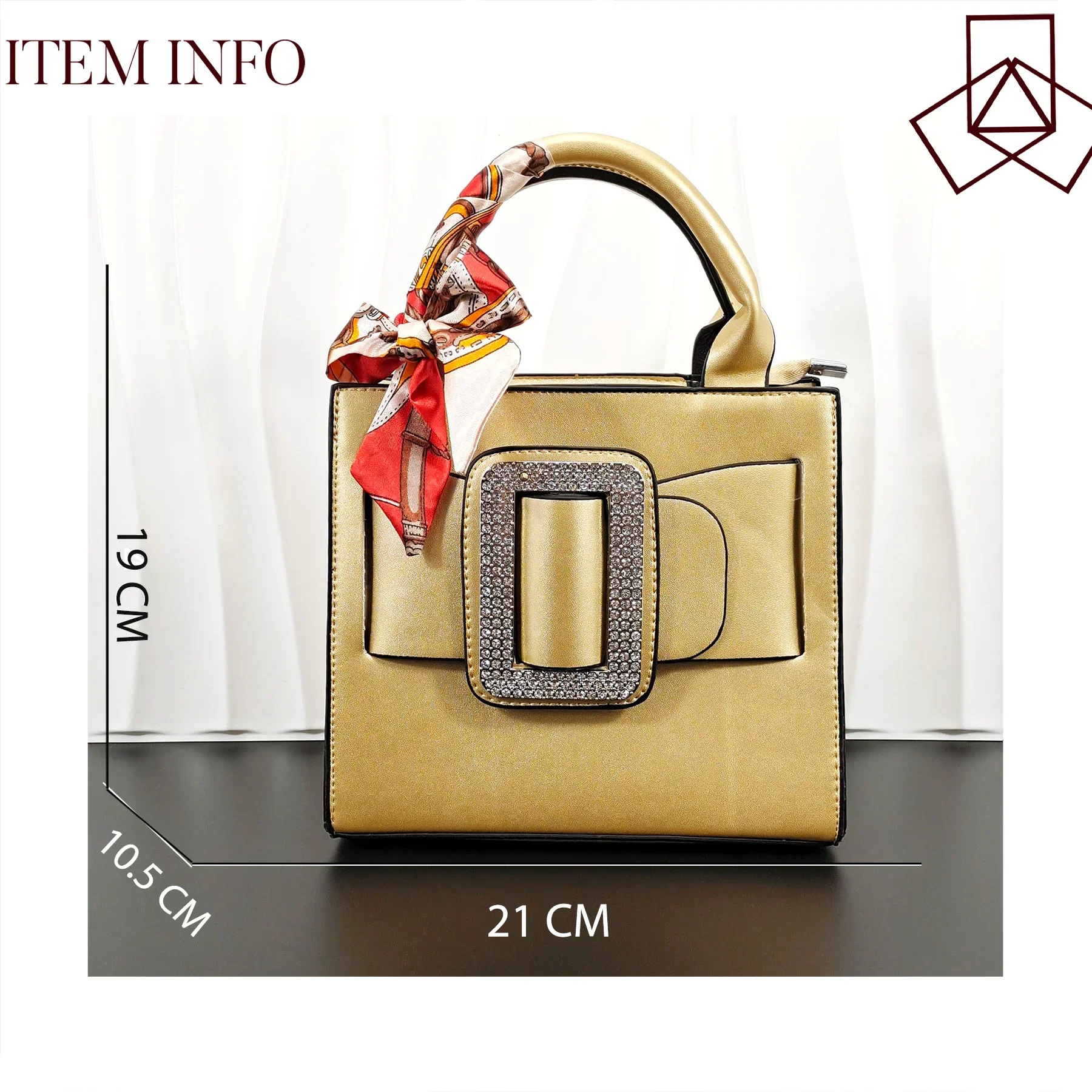Women's Gold Luxury Designer Split Square Toe Wedding Set