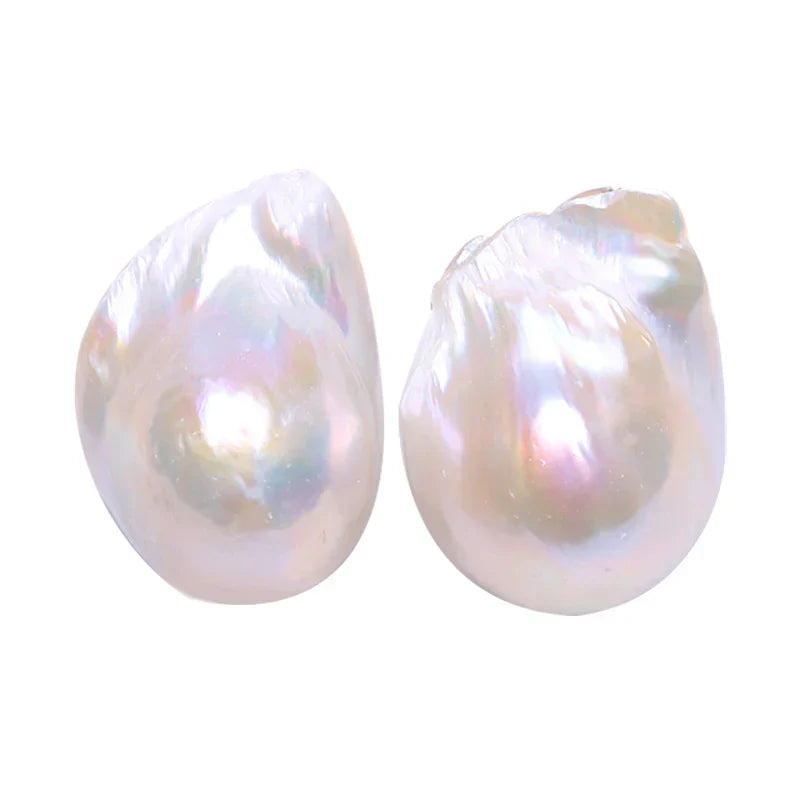 Natural Freshwater Pearl 925 Sterling Silver Large Baroque Pearl Stud Earrings 15-25mm INS Fine Jewelry  Gifts for Women  EA