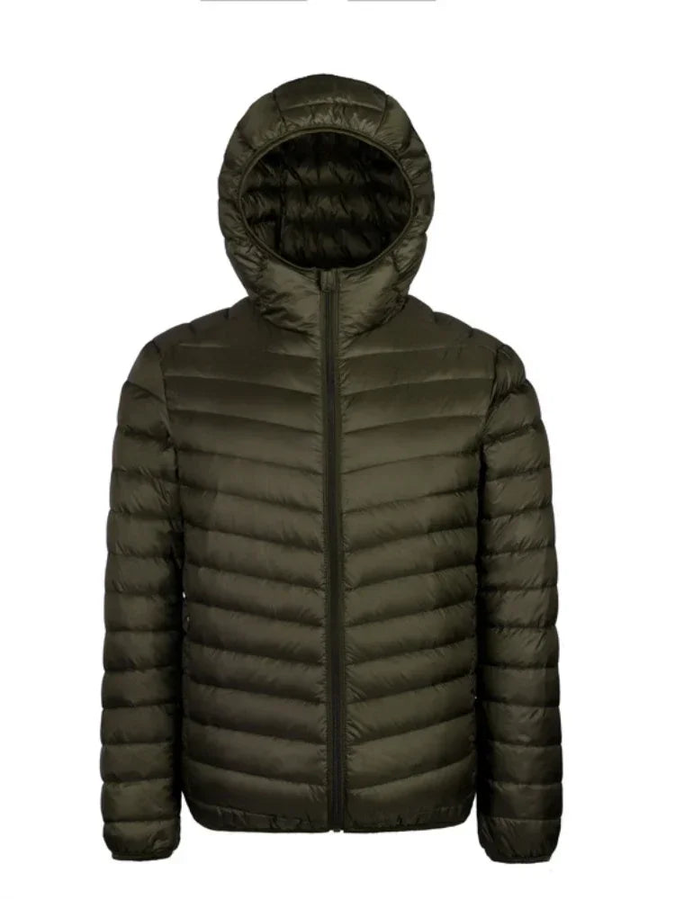 Down Jacket Men's 2024 New 90% White Duck Down Super Light Down Jacket Men's Lightweight Thermal Coat Hooded Feather Coat