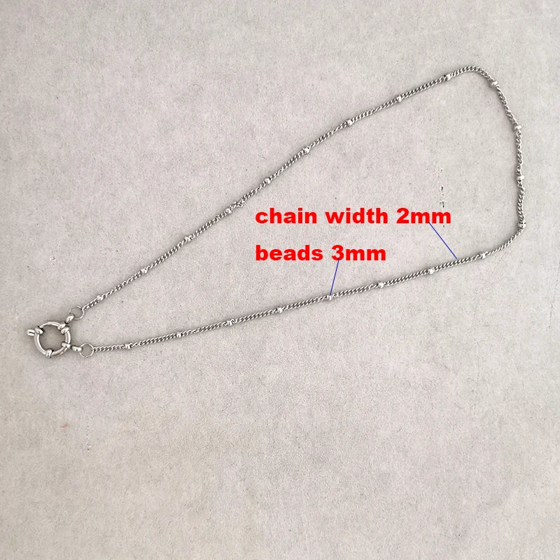 Necklace Women Men Choker Stainless Steel Geometric Rolo Link Cuba Paperclip Chain