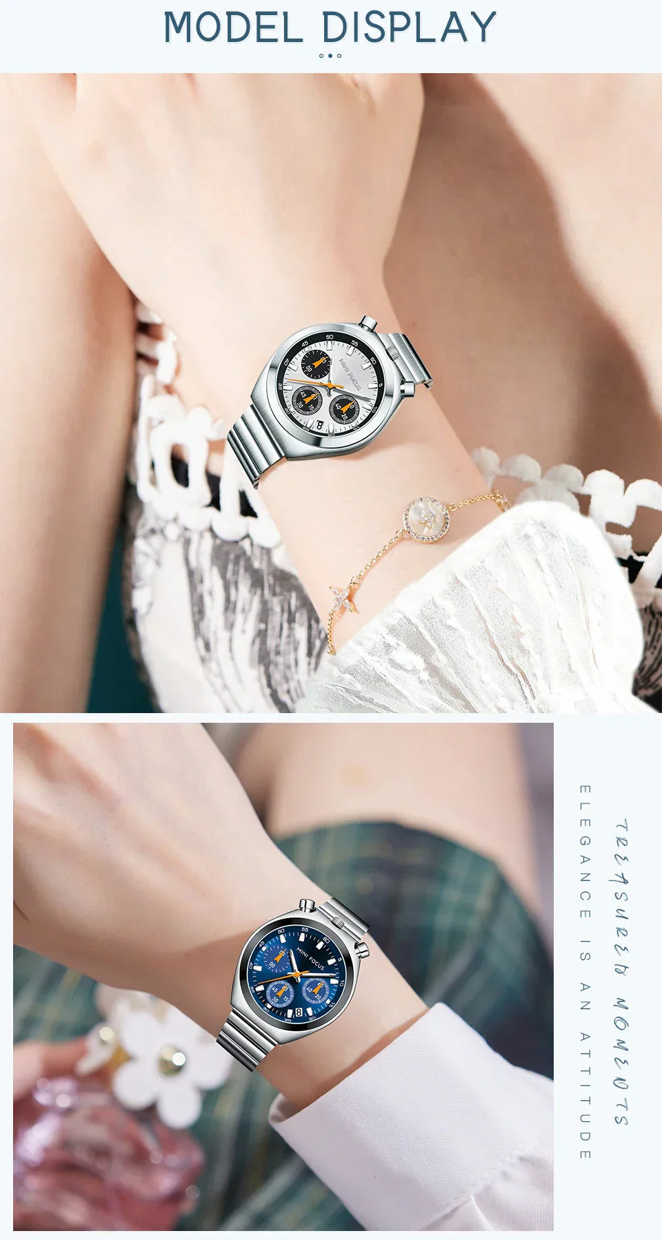 FOCUS Fashion Gold Watch Women Watches Ladies Creative Steel Women's Bracelet Watches Female Waterproof Clock Reloj Mujer