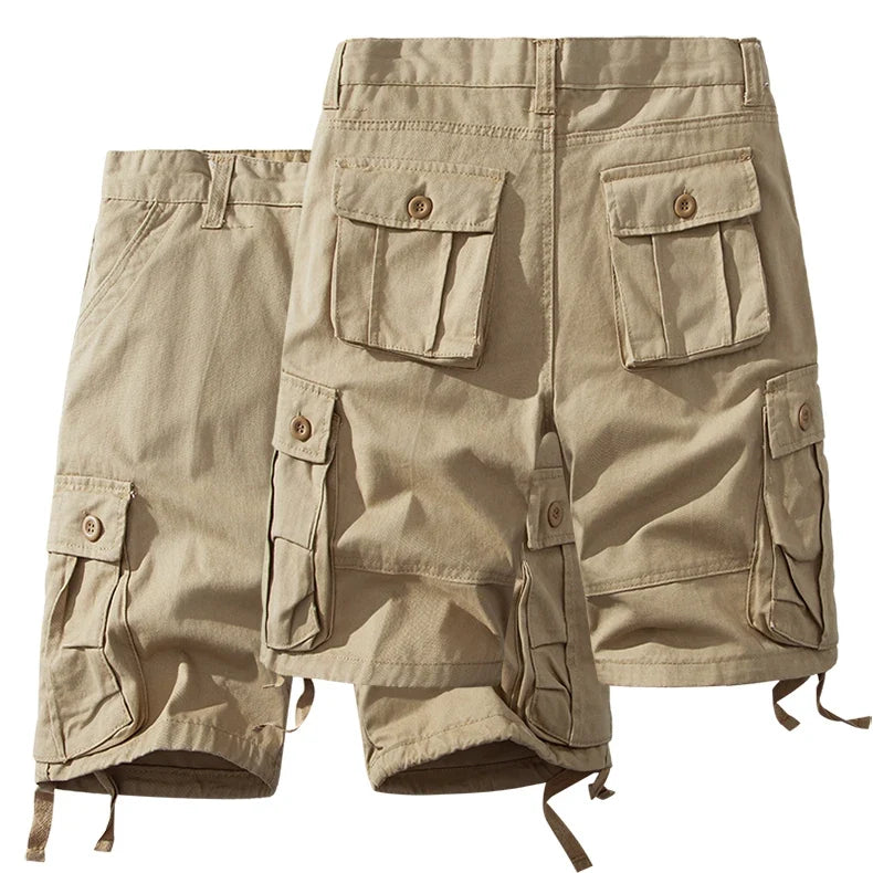 Men's Cotton Shorts Cargo Knee Pants Tactical Casual Sports Shorts Man Hiking Fishing Y2K Clothes
