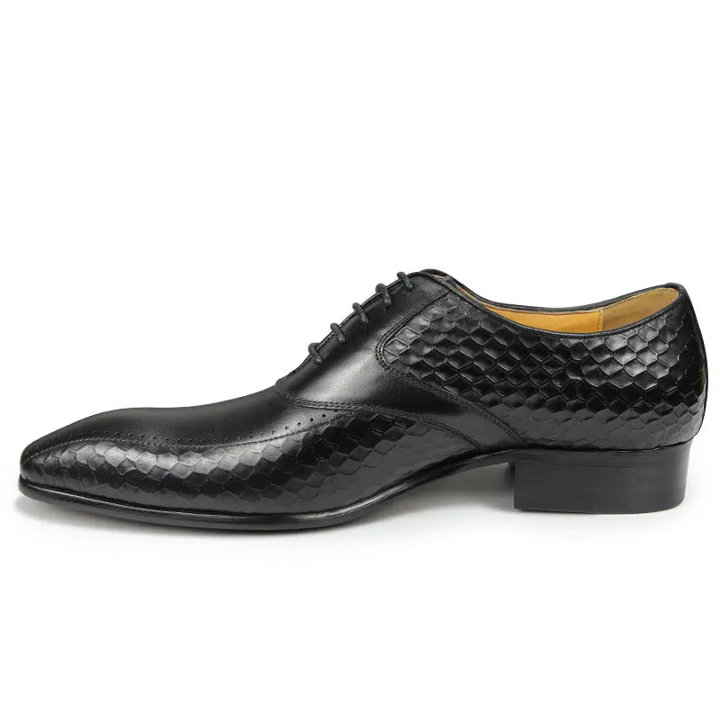 Luxury Men's Leather Shoes Leather Breathable Business Formal Shoes Wear Slip Casual Shoes High-end Height Increasing Lace Up