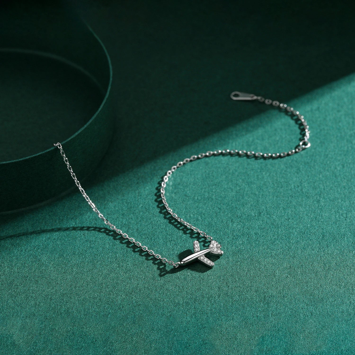 Fashion Clear CZ Aircraft Bracelet Solid 925 Sterling Silver Charm Chain Exquisite Bracelets For Women Girls Jewelry Gift