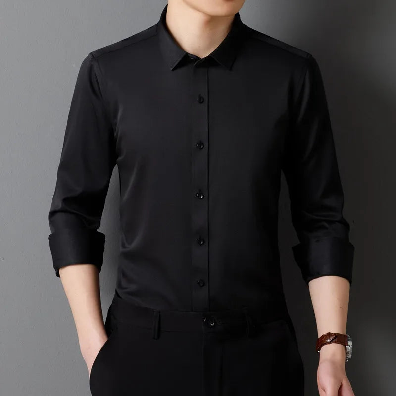 Men's Long Sleeved Shirt Classic Solid Color Soft Comfortable