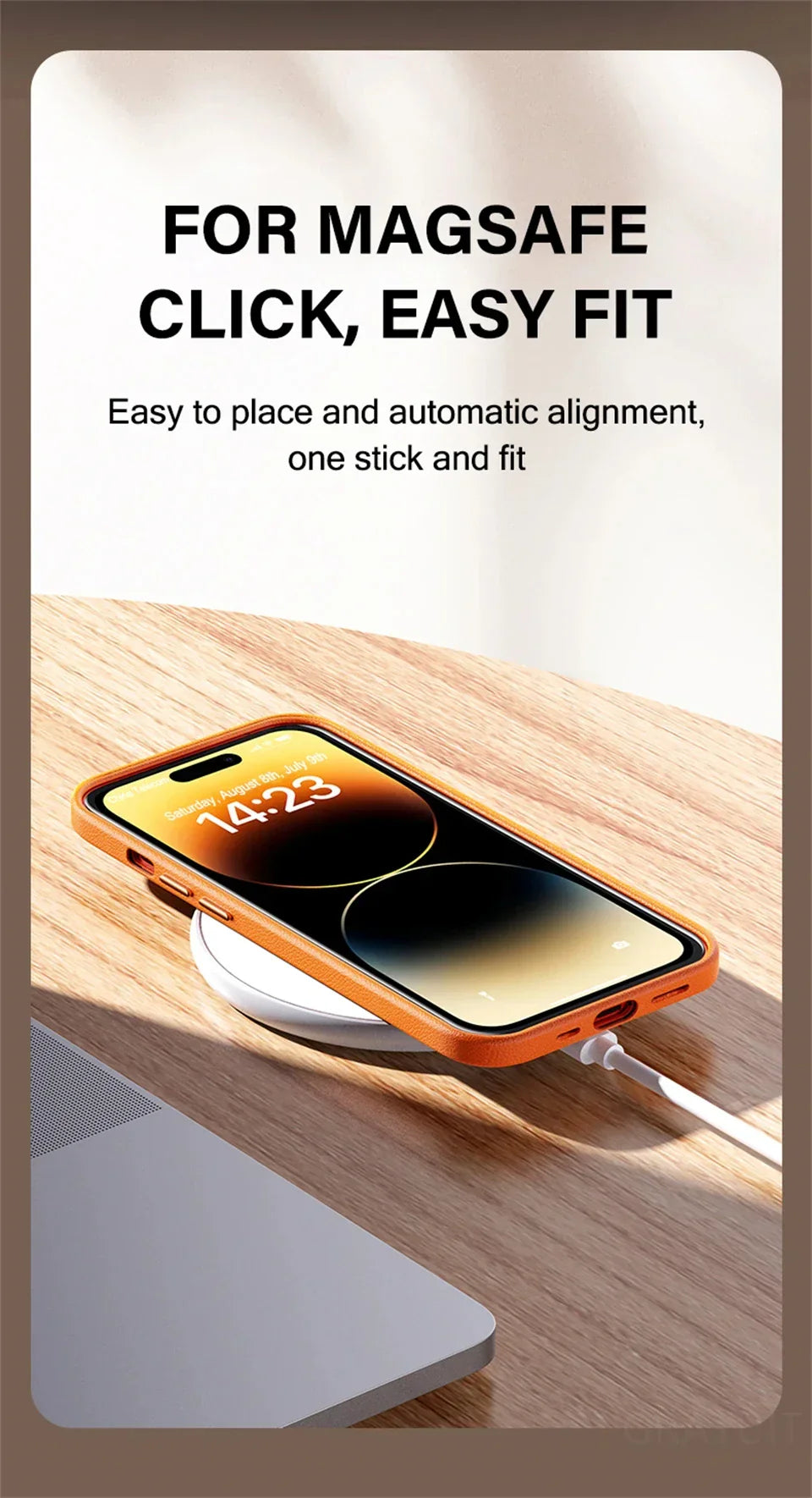 Original For Magsafe Animation Leather Case For iPhone 13 Mini 14 15 16 Pro Max Plus Magnetic Wireless Charging Shockproof Cover