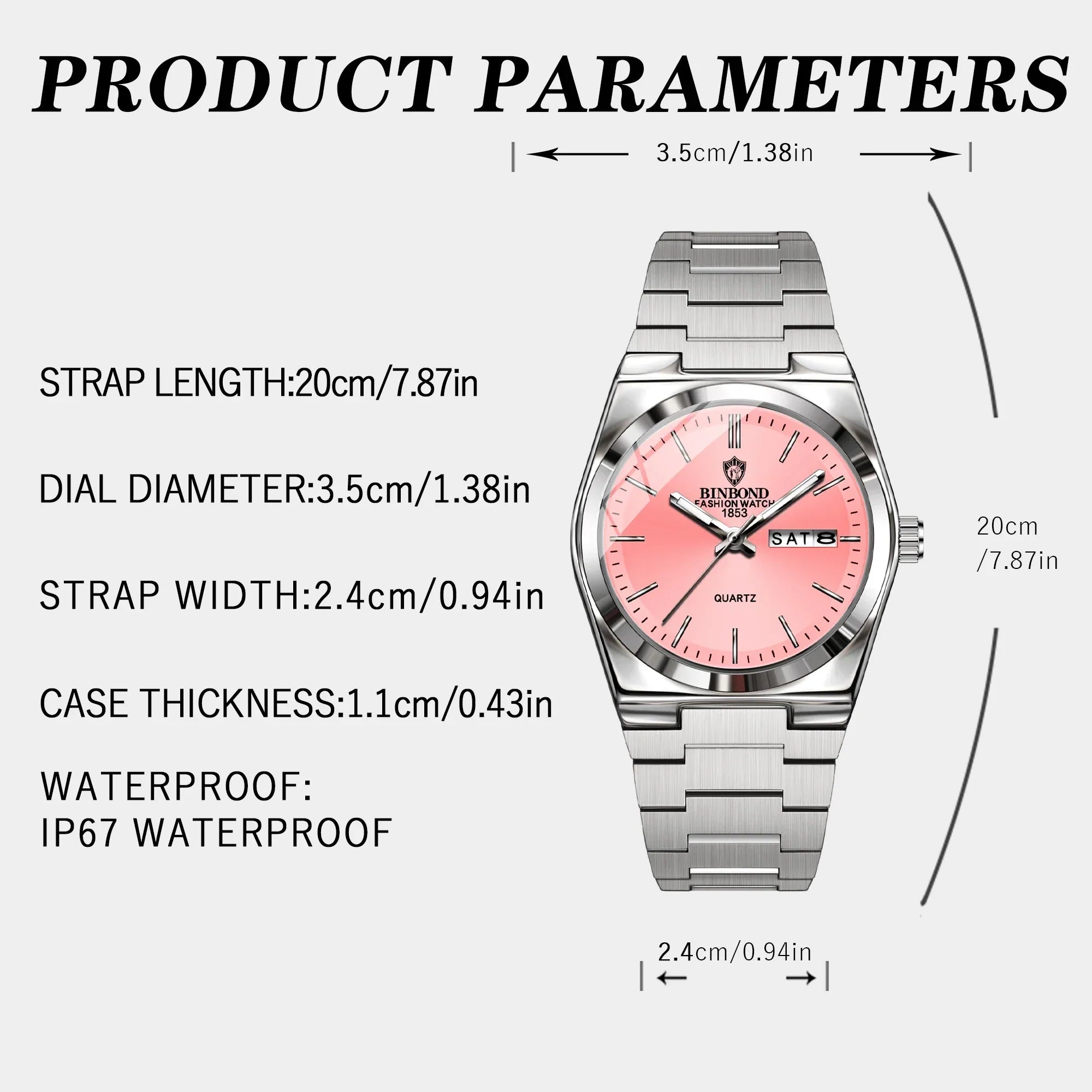 103 Business Women's Quartz Watch Waterproof Double Calendar Night Light Non Mechanical Ultra Thin Women's Quartz Watch