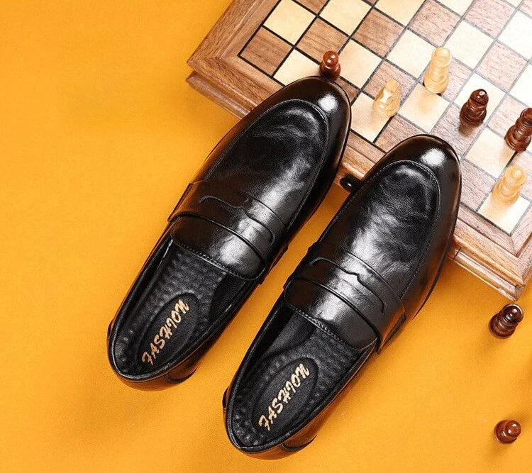 Brown Flat Leather Loafers Shoes for Men Fashion 2025 Classic Original Size Man Casual Shoe 45 Comfortable Shipping Free New In