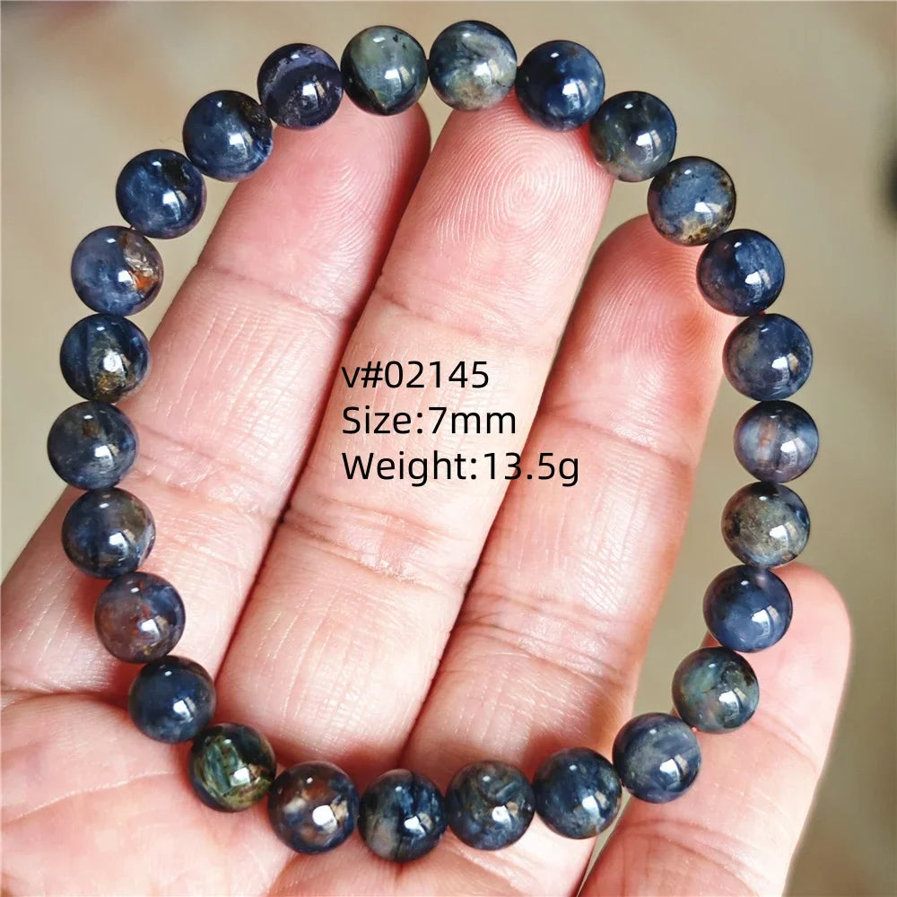 Natural Blue Pietersite Bracelet Women Men Beads Round Beads Chatoyant Cat Eye Fire Pietersite Namibia AAAAAA