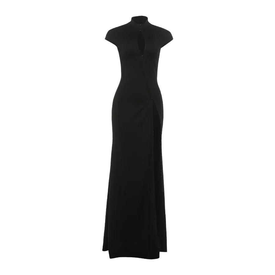 Coquette Elegant Dress Women Irregular Single Breasted Shoulder Wrapped Sexy Stretch Skinny Prom Club Party Bodycon