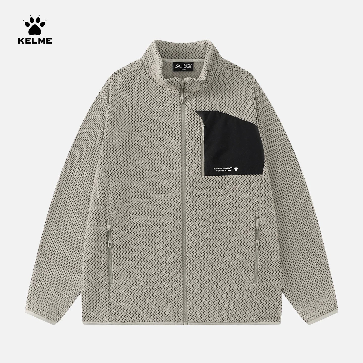 Fleece Sports Jacket Winter Cardigan Knitted Jacket Stand Collar Outdoor Running Windproof And Warm Training Top