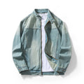 Men's Casual Non-Stretch Denim Jacket High Street Style Zipper Loose Workwear Jacket Plus Size Trendy Streetwear Top