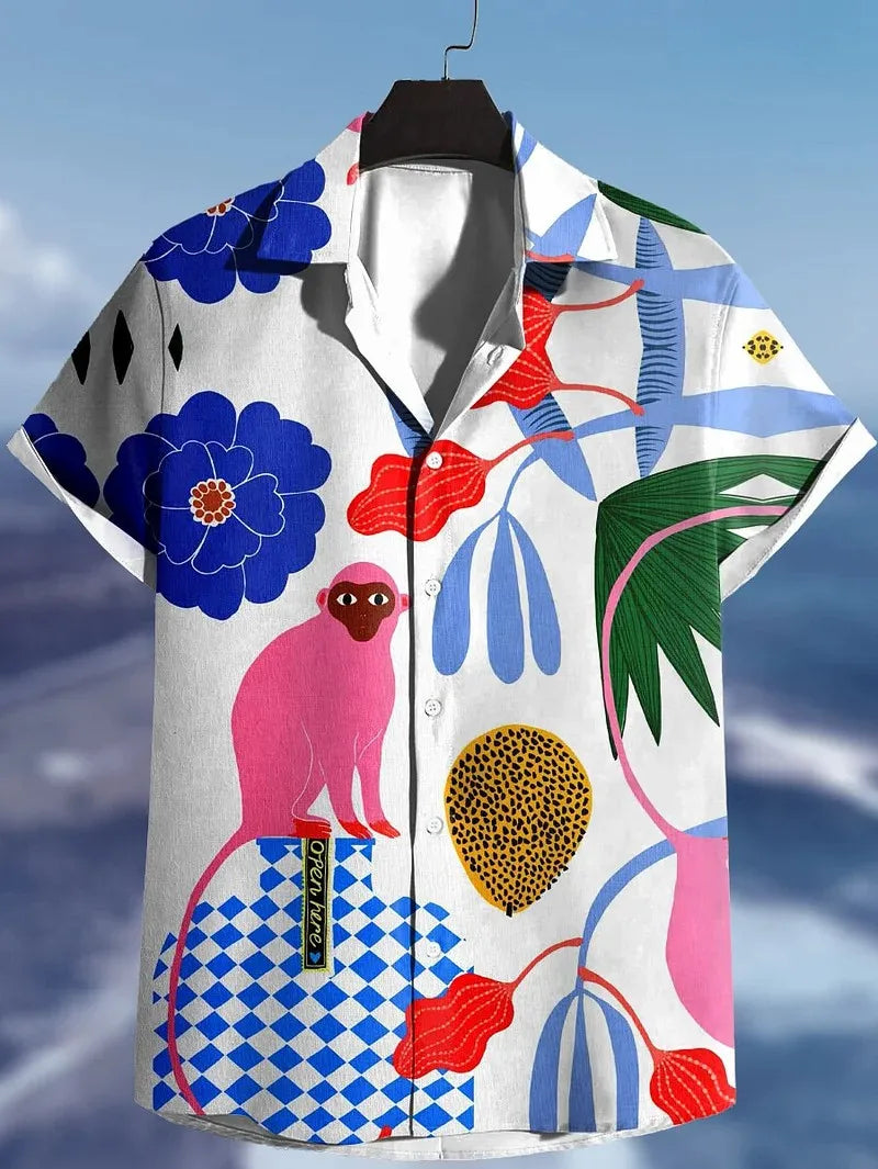 Men's Hawaiian Graphics Shirt Short Sleeved Button Down Shirt