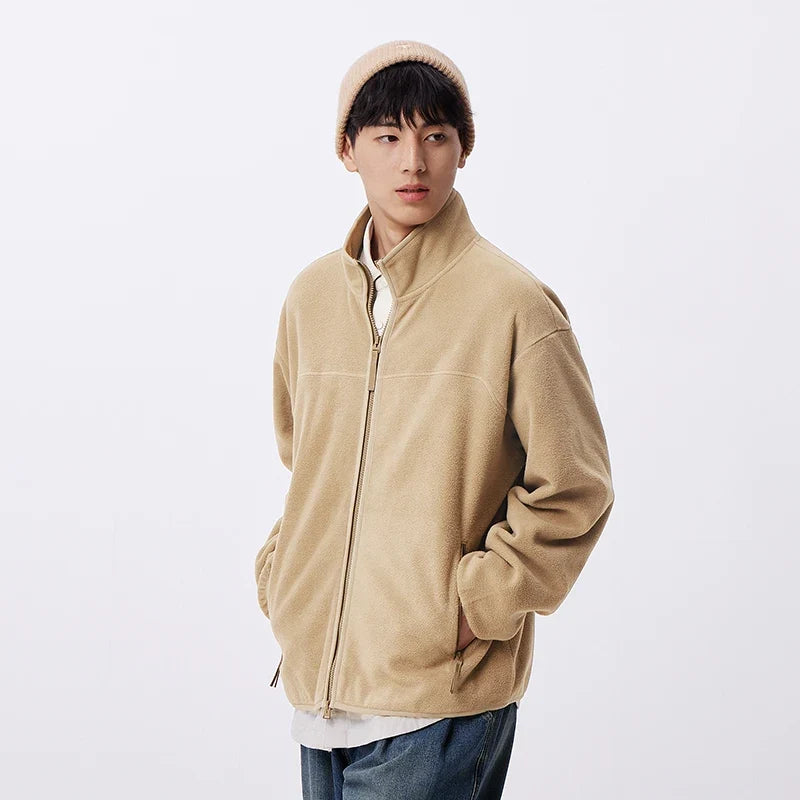 Jacket Men Anti-Static Fur Coat New Autumn 2024 Warm Fleece Couple Style Collar Top