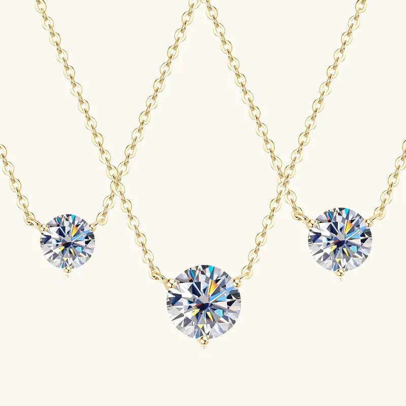1CT 1.5CT 2CT Moissanite Pendant Necklace s925 Sterling Silver Certified Solitaire Drop Necklaces For Women Jewelry Gift