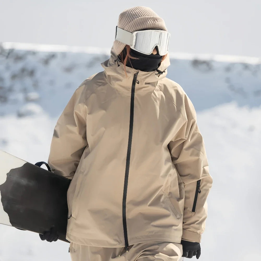 SNOW Winter Ski Jacket Men Waterproof Insulated Snow Tops Super Loose Snowboard Clothes Breathable Windproof Skiing Hoodies
