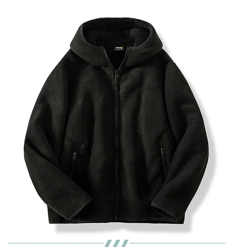 2024 Autumn/Winter New Men's Fleece Jacket With Thickened And Plush Youth Hoodie Jacket Casual Fashion Jacket Cotton Jacket