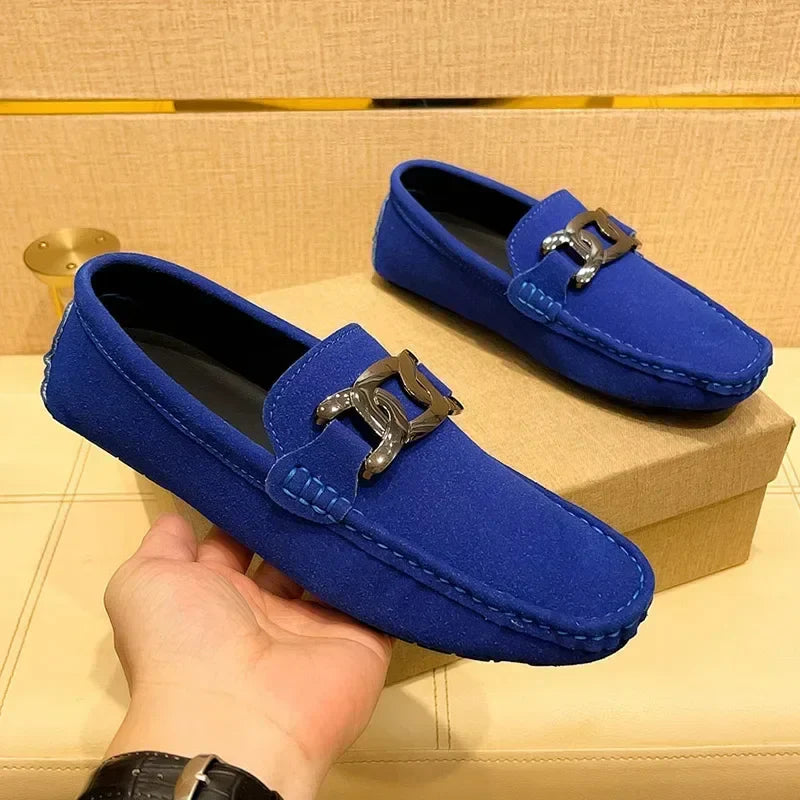 YRZL Men Elegant Dress Shoes Slip on PU Leather Loafers Lightweight Comfortable Casual Shoes for Men Summer Fashion Flat Shoes