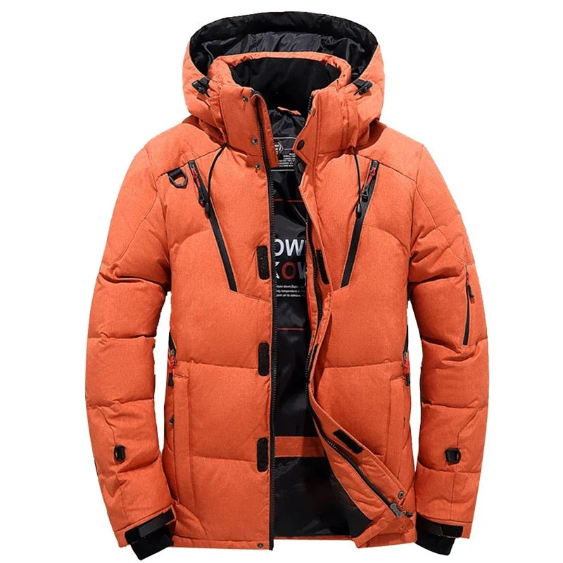 '-20 Degree Down Jacket Male Winter Parkas Men White Duck Down Jacket Hooded Outdoor Thick Warm Padded Snow Coat Oversize M-4XL