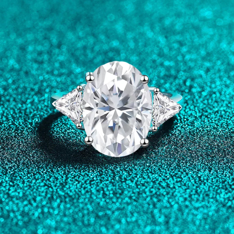 9cttw Moissanite Rings for Women Wedding Luxury Lab Diamond S925 Sterling Silver with 18k Gold Plated Ring Jewelry