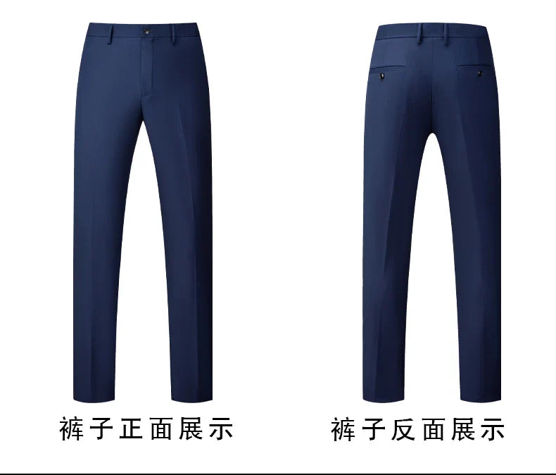 2026 New Suit (Blazer+ Vest + Pants) Men's Gentleman Fashion Slim Work Solid Color Plus Size Fair Dress Wedding Best Man Suit