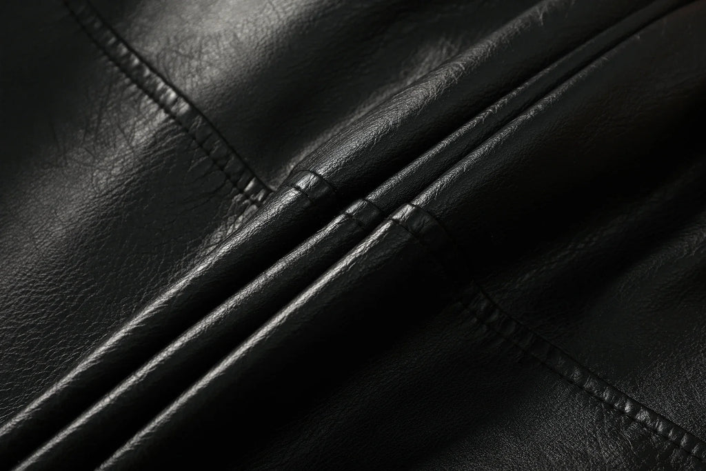 Men's Motorcycle Racing Suit PU Leather Label Color Jacket