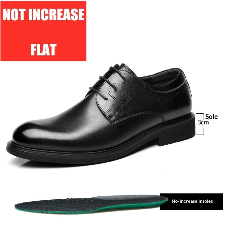 Men Business Elevator Shoes Real Cowhide Invisible Height Increasing Shoes with 3/6/8CM Height Boost Breathable Comfortable
