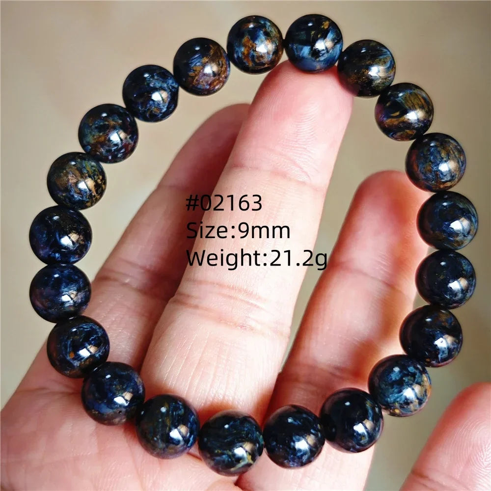 Natural Blue Pietersite Bracelet Women Men Beads Round Beads Chatoyant Cat Eye Fire Pietersite Namibia AAAAAA