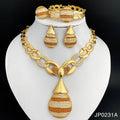 Elegant Dubai Women Jewelry Sets Luxury Design Necklaces Earrings Ring Bracelet Daily Wear Parties Vacations Ideal Gift