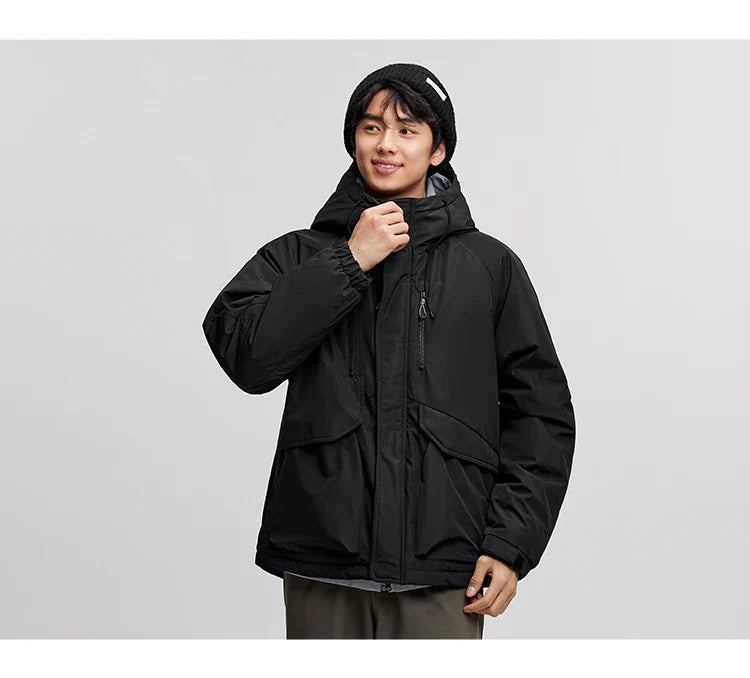 Cotton-Padded Jacket Men 2024 Winter Waterproof, Oil-Resistant, Stain-Resistant and Windproof Outerwear Loose