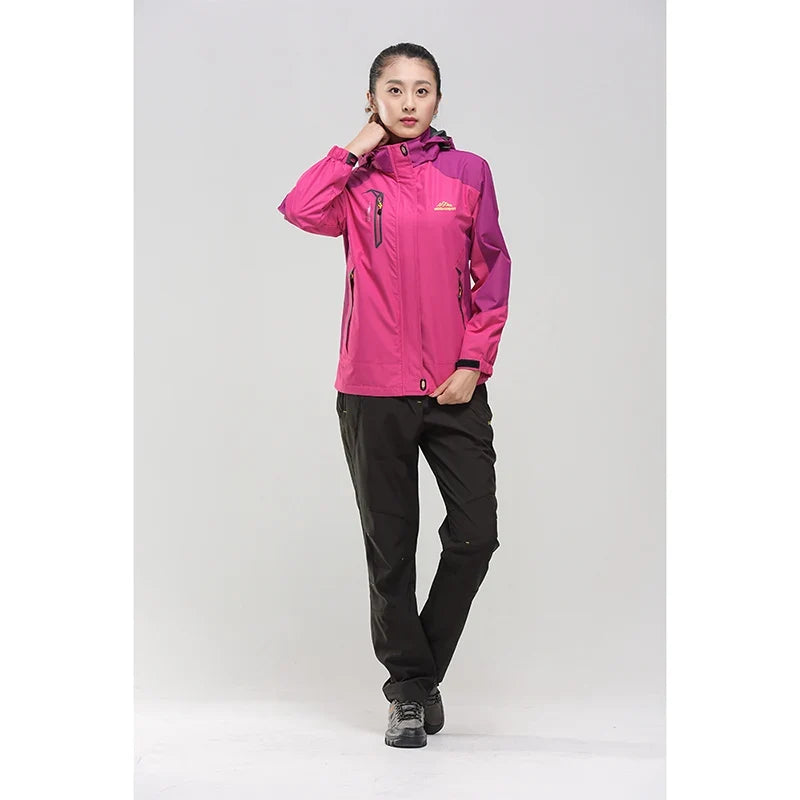Women's Waterproof Hiking Jacket Windproof Windbreaker Camping Hunting Climbing Trekking Fishing Coat Outdoor Clothing