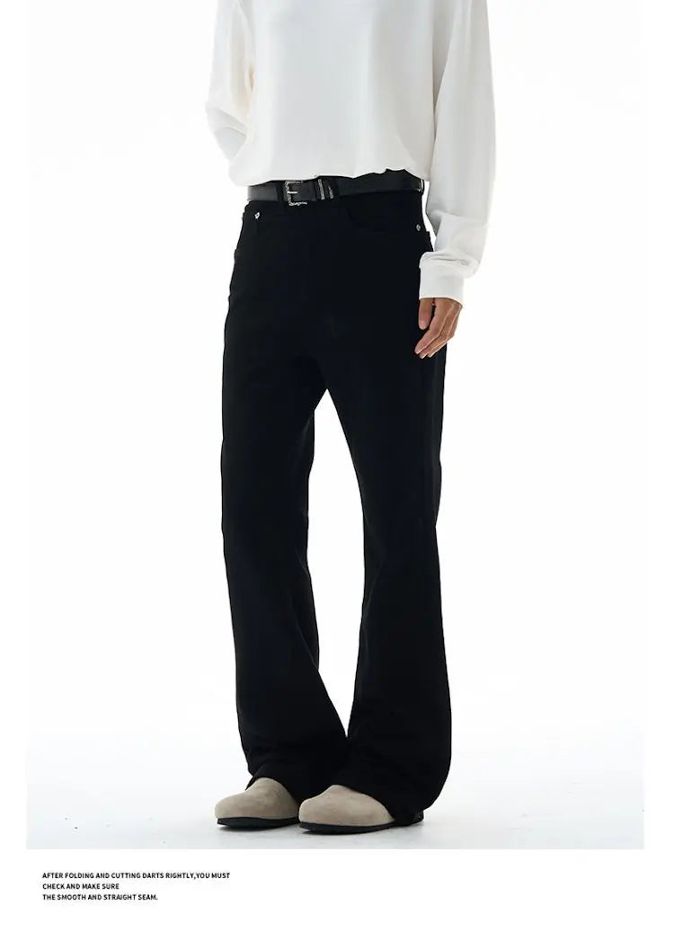 Fashion Men's Vintage Disco Flared Pants Solid Stretch Slim Fit Trousers Hippie Style Casual Wide Leg Pants Male Streetwear