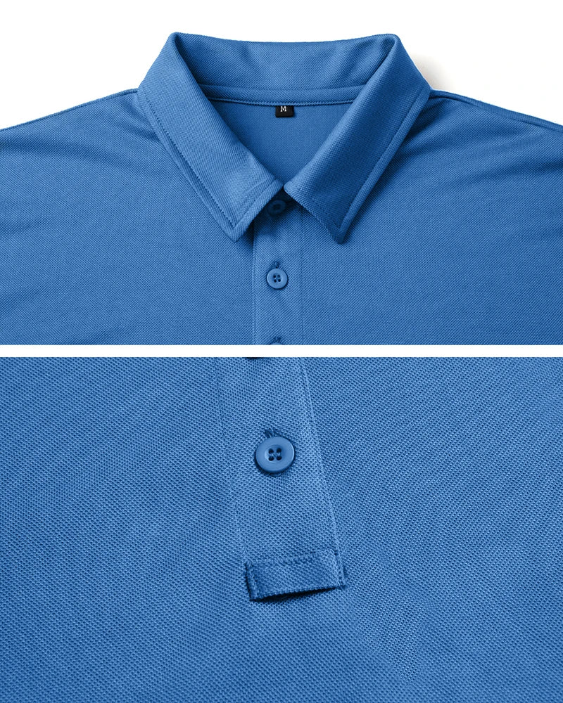 Men's Performance Long Sleeve Shirt Lightweight  Breathable Outdoor Hiking Fishing Polo Shirts UPF50+ Pique Jersey Golf Shirt