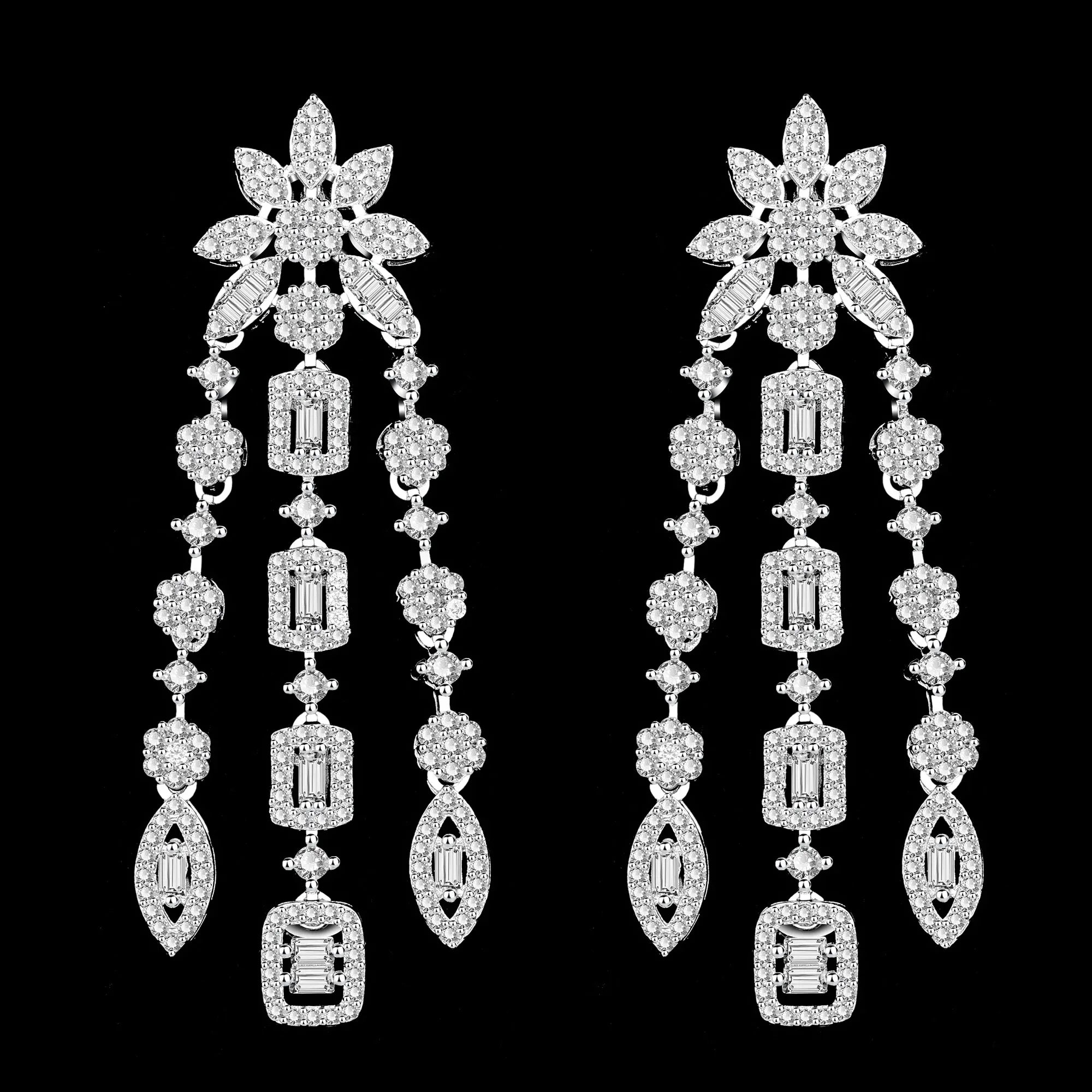 2024 New Luxury 4-piece Women's Wedding Jewelry Set Crystal Necklace Set Nigeria Dubai Jewelry Set