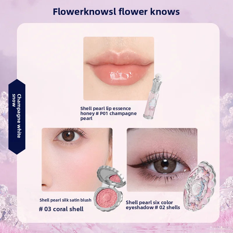 Gift Box Makeup Set Little Angel Full Box Lip Glaze Blusher Shell Jewelry Flower Know Birthday Gift Kit