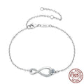 Moissanite Bracelet 925 Trendy Sterling Silver Infinity Symbol Chain Charms with GRA for Women Fine Jewelry