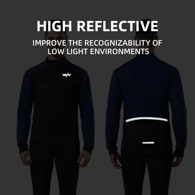 Men's Cycling Jacket Waterproof Windproof Road Bike Tops Winter 0°C Thermal Fleece Bicycle Jersey  Cycling Clothing