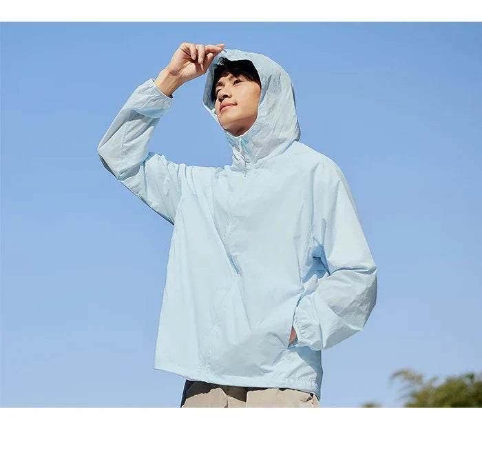 Jacket Men 2024 Summer New Coat Simple Solid Color Hooded Couple Wear Rotator Sleeve Light Sun Protective Clothing