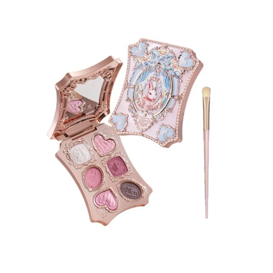 Bunny Garden Collection 6-Color Makeup Eyeshadow Contour Palette Eye Brush Puff Set Eye Glitter Korean Makeup Kit