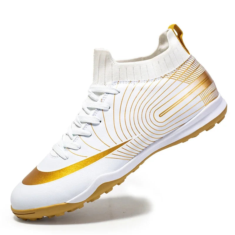 Professional Men Ankle Football Boots Outdoor Grass Cleats Unisex Soccer Shoes Long Spikes Tf Football Shoes Chuteira Society