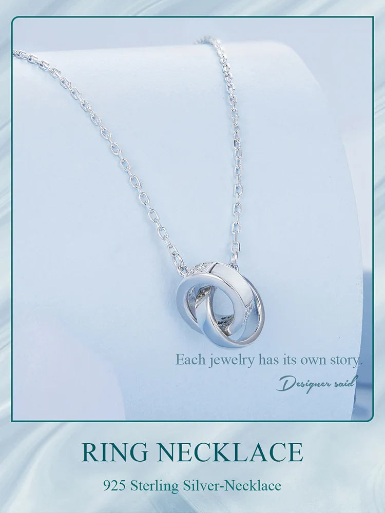 2024 New Solid 925 Sterling Silver Connected Star/Heart/Cat Pendant Necklace for Women Valentine's Day Gift Fine Jewelry